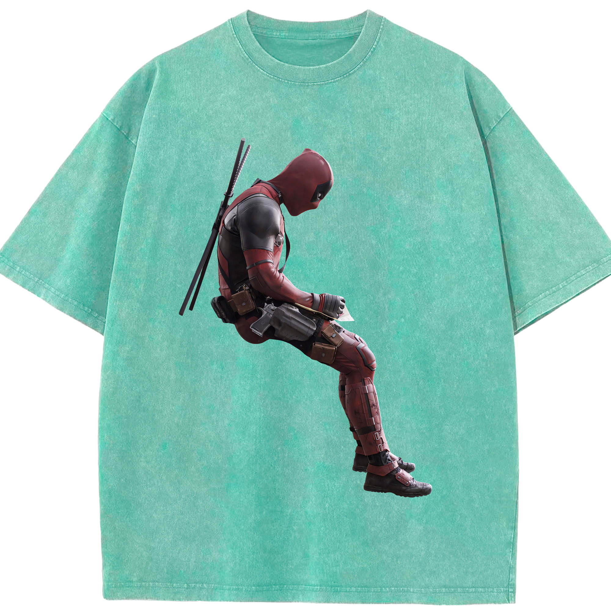 （画像用） Deadpool デッドプール 綿100% ヴィンテージ風 半袖Tシャツ（フロントプリント）